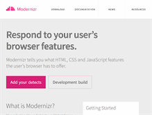 Tablet Screenshot of modernizr.com